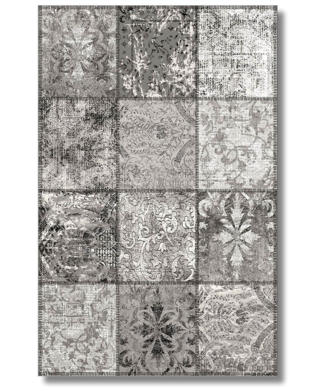 Quartz - Geometric Patterned Modern Area Rug - Cotton Woven Base