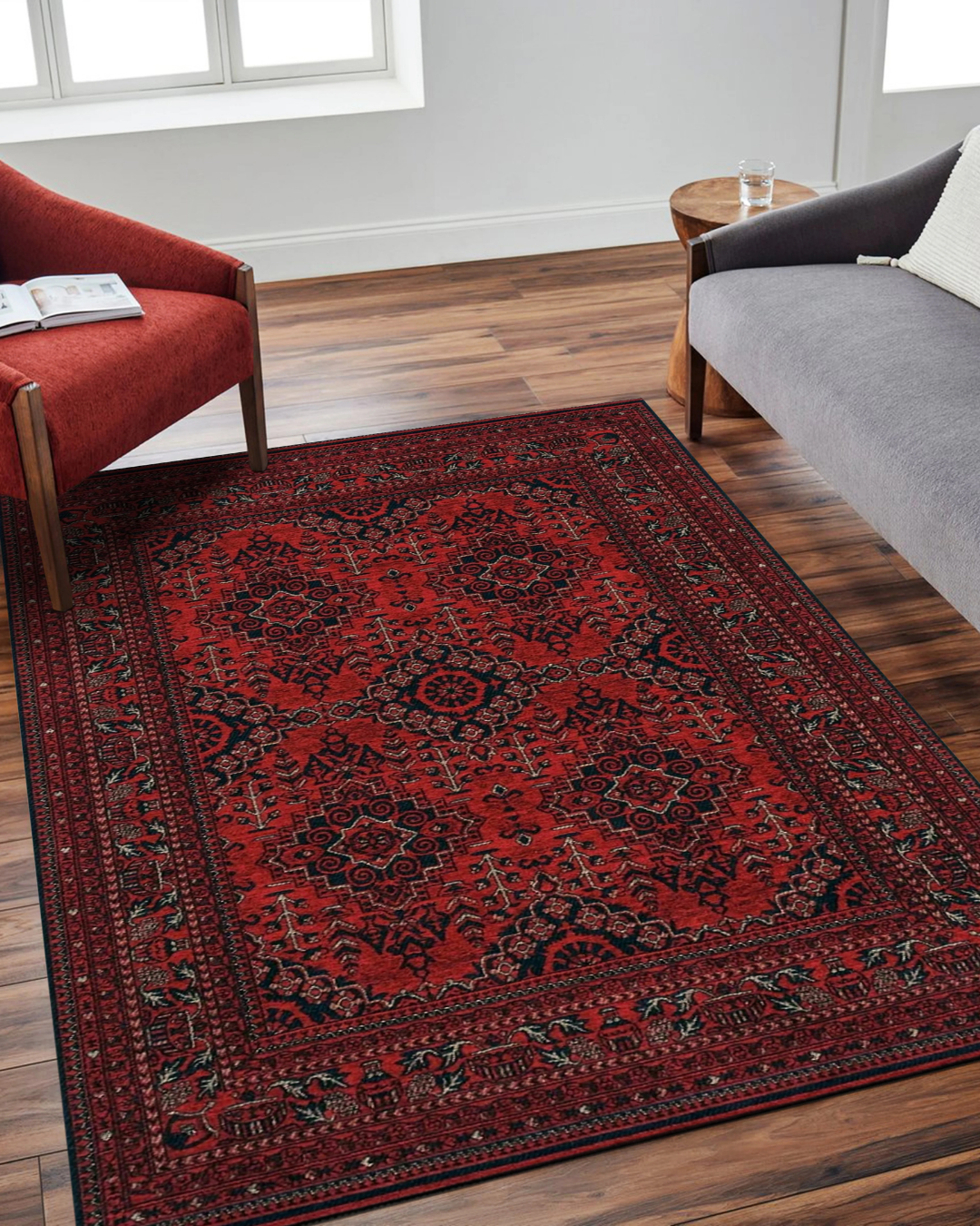 Zaren - Vintage Textured Washable Carpet - Lint-Free Velvet Surface